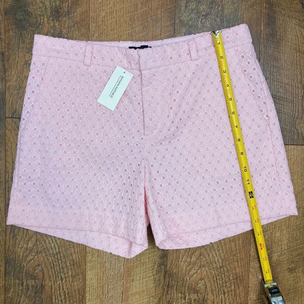 Banana Republic Marshmallow Bubblegum Light Pink Cotton‎ Eyelet Shorts Women’s 4 - Picture 6 of 9